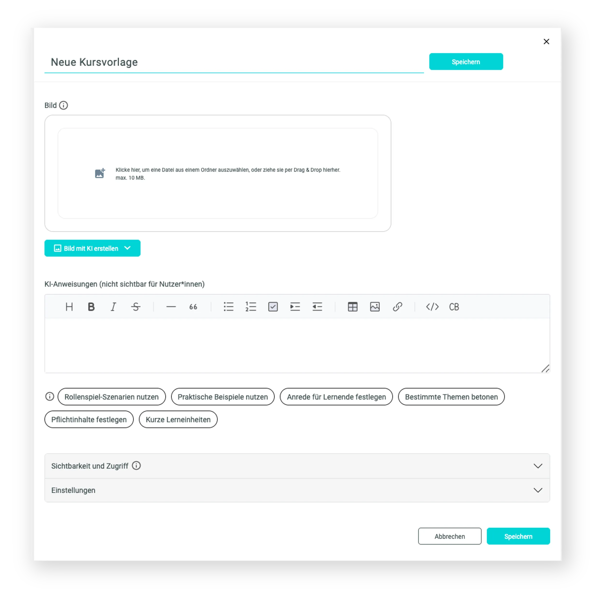 Kursvorlage für Produkttraining in chunkx erstellen