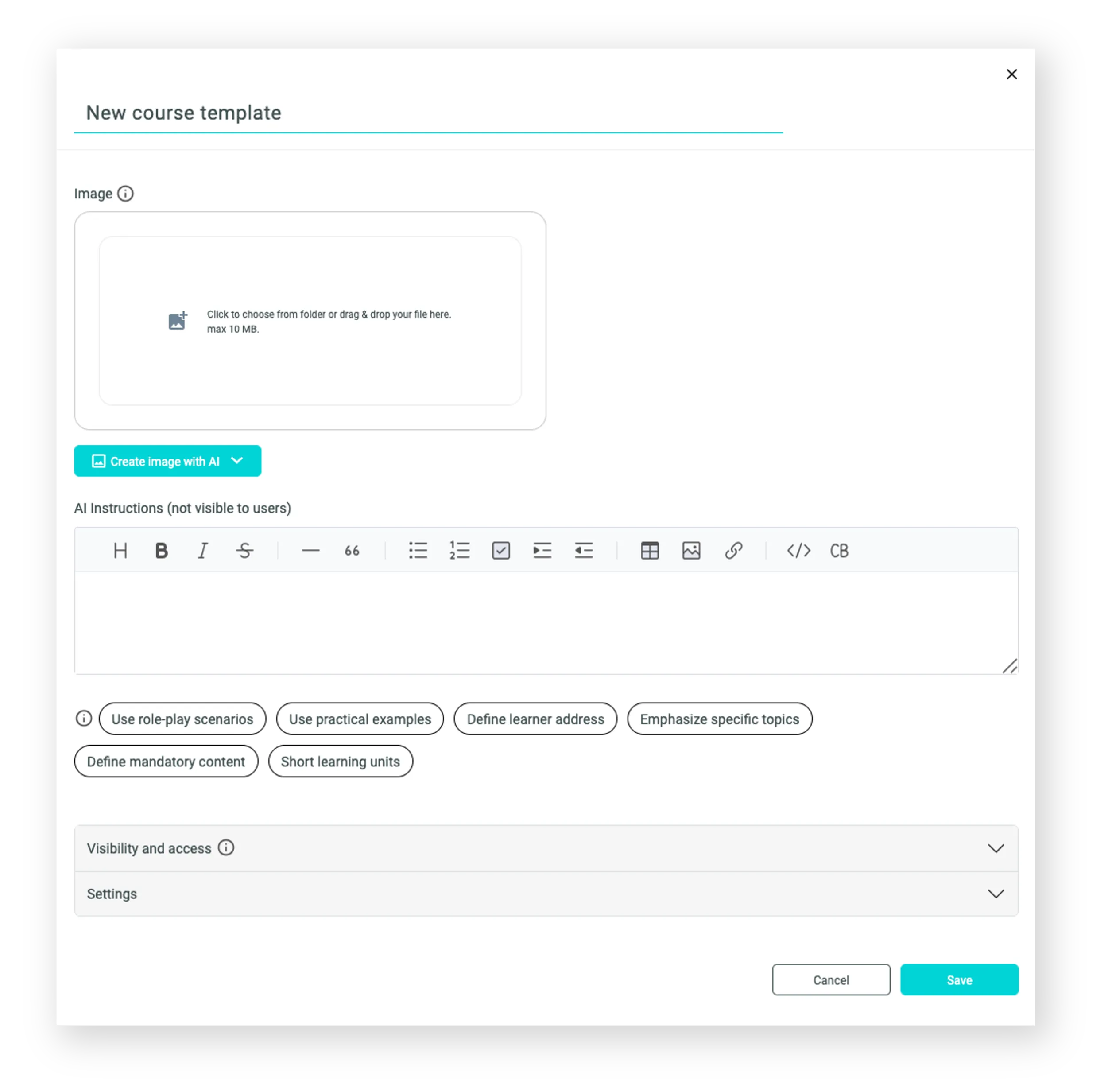 Create course templates