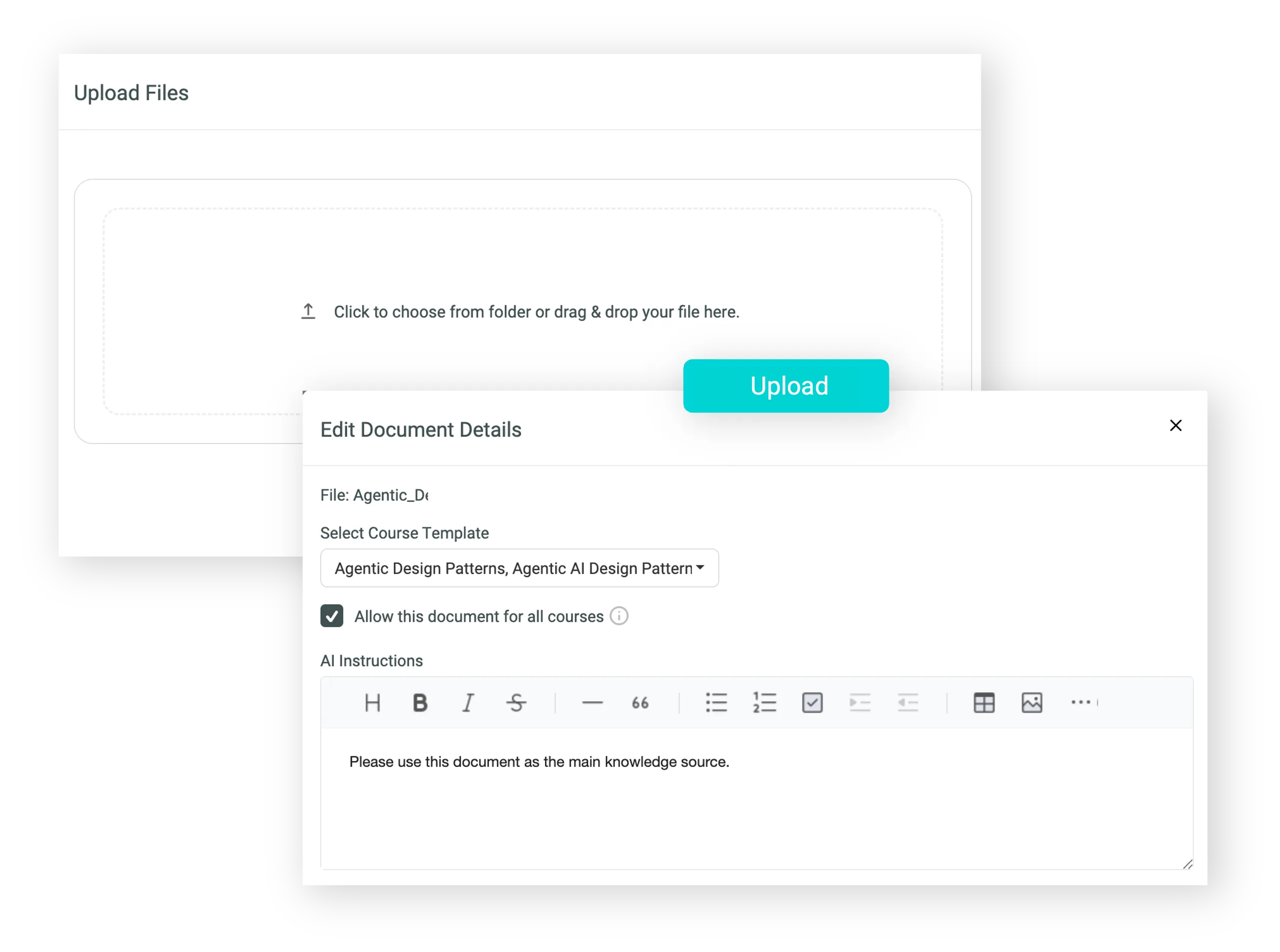 Upload documents