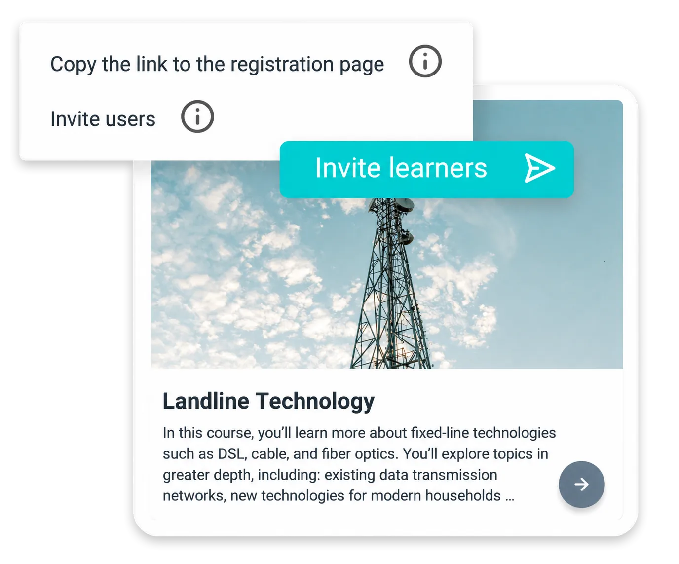 Inviting learners to a personalized microlearning course in chunkx