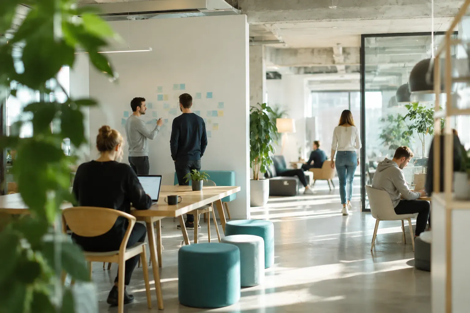 chunkx-Team bei der Arbeit in einem hellen, modernen Büro