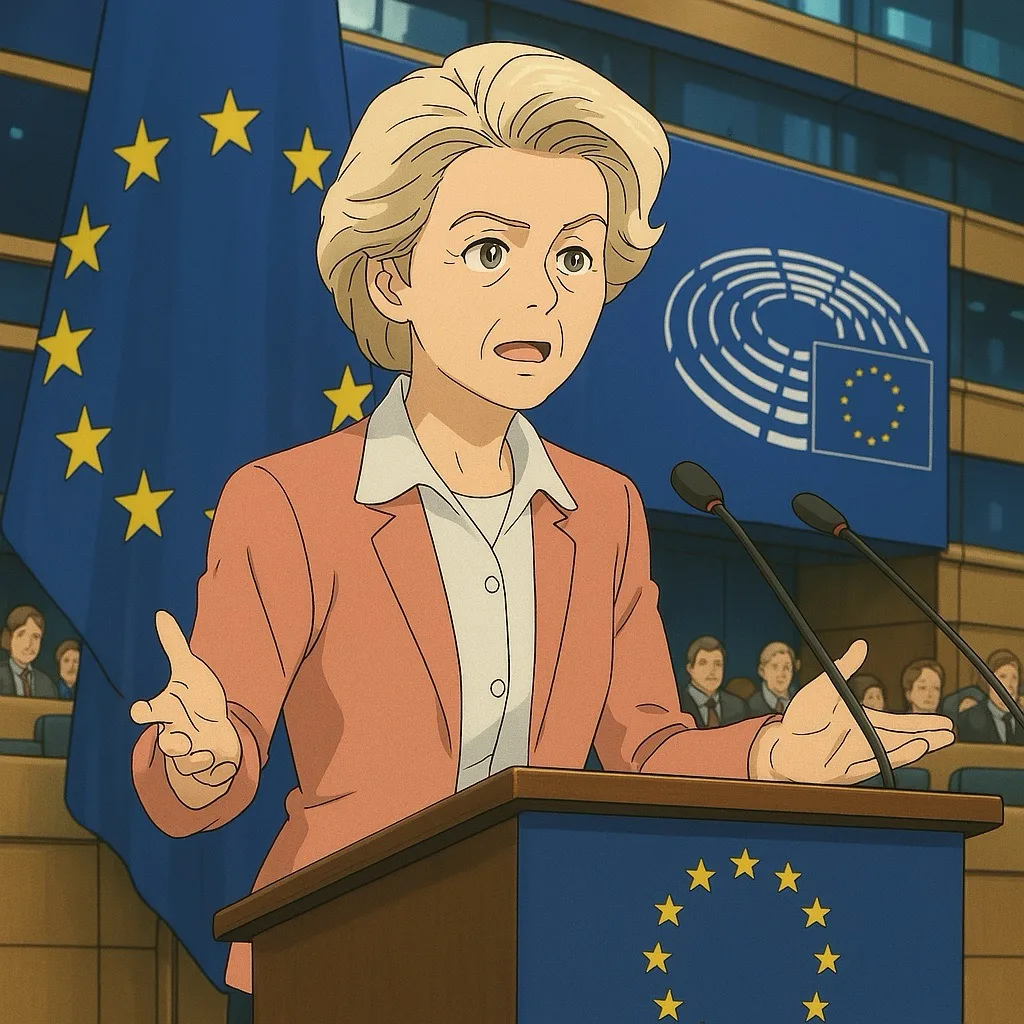 Illustration: Rede im Europäischen Parlament zum EU AI Act